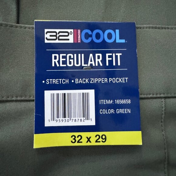 Mens Pants Size 32x29 Green 32 Degrees Cool Regular Fit Stretch Performance - Picture 5 of 10